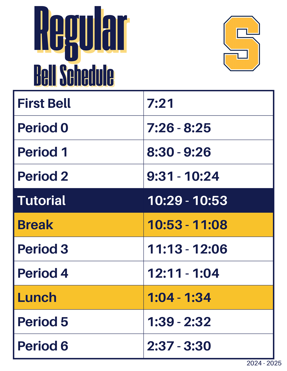Regular Bell Schedule